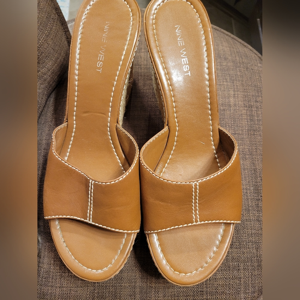 Nine West Tan Mules with Minimalist Design